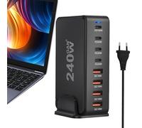 Estación de Carga USB C de Escritorio | Estación de Carga súper rápida PD Qc de 8 Puertos,Bloque de Cargador USB C, Enchufe rápido Compacto rápido para Ordenadores portátiles y tabletas