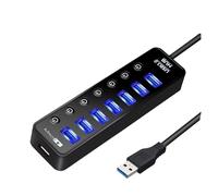 Estación de Carga USB Cargador USB 3,0 Multi 4 Y 7 Puertos For Pc, Accesorios For Ordenador Portátil con Adaptador De Corriente, Divisor USB(Color:7 Port with Plug)