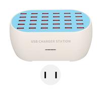 Estación de carga USB con diseño de panal, 20 puertos, 160 W, multipuerto USB, tamaño compacto, ultraligera, ignífuga y segura.