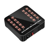 Estación de carga USB: concentrador de alimentación multipuerto con adaptador de enchufe inteligente, ranuras de carga rápida, diseño compacto | Base de carga portátil para escritorio, viajes