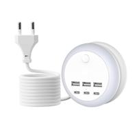 Estación de Carga USB - Dispositivo Ajustable Portátil Retráctil con Luz,Estación de Carga USB con Múltiples Puertos,para Hogar Casa Interior y Dentro Escritorio Mesa Oficina Dormitorio