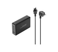 Hama | Estación de Carga rápida 240W (5 Puertos USB, 4xUSB-C, 1xUSB-A, QC, GAN, PD, Cargador rápido para portátiles) Negro