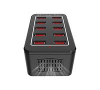 Estación de carga USB, muelle de 50 W, 10 puertos con cable de 1,2 m, estación de carga para oficina, para viajes, familia, lugar de trabajo, mesilla de noche, dormitorio, oficina, hogar, mesita de
