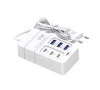 Estación de carga USB múltiple, estación de carga USB para varios dispositivos | Bloque de cargador USB de 6 puertos, estación de carga rápida Hub para múltiples dispositivos, 3 USB C y 3 USB A, base