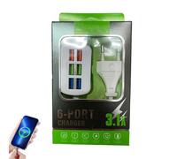 Estación de Carga USB multipuerto - Bloque de Cargador USB de múltiples Puertos, Bloque USB 6 Puertos | Estación de Carga de Escritorio con Cable de extensión de 1m/3,28 pies, Accesorios Salida Total