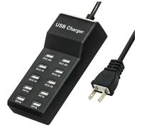 Estación de carga USB multipuerto con 10 puertos, estación de carga USB para iPhone, Samsung y tabletas, protección contra sobrecarga y