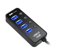 Estación de Carga USB Puerto Multi 4/7 del Cargador del HUB del USB 3.0 For Los Accesorios del Ordenador Portátil De La PC del Ordenador con El Adaptador De Corriente(Color:4 Port with Plug)