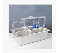 Estación de cobertura de pizza, dispensador de condimentos de acero inoxidable para accesorios de horno de pizza e ingredientes de preparación