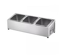 Estación de condimentos para pizza, dispensador de condimentos de acero inoxidable, organizador de especias de encimera con diseño de asa para condimentos, salsas, ensaladas, mermeladas e ingredient