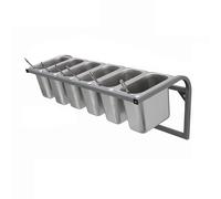 Estación de condimentos para pizza, organizador de especias de acero inoxidable, juego de recipientes de pared para bufé, ideal para salsas, frutas, ingredientes, cocina, restaurante y despensa (E,