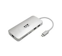 Estación de Conexión USB-C Tripp Lite U442-DOCK11-S 4K HDMI Thunderbolt 3 Hub USB-A PD GbE SD/MicroSD Plata