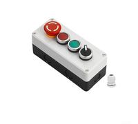 Estación de control industrial Caja de botones de 22 mm con recinto, carcasa ABS impermeable IP65, panel de interruptores de 4 posiciones para operaciones de reinicio momentáneo y autobloqueo(3)