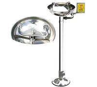 Estación de ducha de emergencia y lavado de ojos, estación de lavado de ojos de acero inoxidable 304, unidades de lavado de ojos de seguridad con letrero de lavado de ojos, aplicable en laboratorio