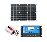 Estación de energía con Panel Solar, Generador Solar de 300 W con Salidas de CA de 220 V, Controlador de Carga 30A, Cargador inversor de Onda sinusoidal Pura, RV, Remolque, Marina, Fuera de la