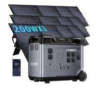 Estación de energía P5000 Pro de 4000 W con 3 paneles solares de 200 W, generador solar de 5120 Wh con batería LiFePO4, carga rápida de 1,8 horas, para emergencias, edición limitada de otoño