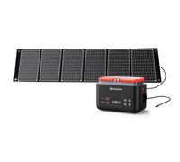 Estación de Energía Portátil 200Wh con Cargador Solar Portátil 60W, Acumulador Portatil Energía LiFePO4 Batería de Reserva para Camping y Emergencia