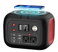 Estación de energía portátil de 228 Wh, banco de energía con salida de CA, generador solar de 300 W con luz LED, generador portátil de 9 salidas, fuente de alimentación de reserva de batería para