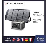 ALLPOWERS Solarpanel 100W 140W 200W Cargador de energía solar con batería LiFePo4 299Wh 600W Central eléctrica portátil para camping RV R600 with 200W