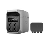 Estación de energía portátil ECOFLOW DELTA 3 Max Plus, 2048 Wh, ampliable a 10 kWh, LiFePO4, salida CA 3000 W, carga rápida 0-80% en 47 min, respaldo SAI de 10 ms, generador solar para hogar/camping