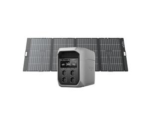 Estación de energía portátil ECOFLOW Delta 3 MAX Plus 2048 WH con Panel Solar bifacial 400 W, Entrada Solar 1000 W, Capacidad Ampliable a 10 kWh, SAI de 10 ms, Respaldo para el hogar y caravanas