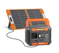 Estación de energía portátil FlashFish de 144,3 Wh con panel solar de 60 W, generador solar de 200 W con iluminación de 230 V AC/tipo C/LED, batería de repuesto para camping, viajes y energía de