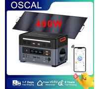 Estación de energía portátil OSCAL 2400W 1872WH + Panel Solar plegable para acampar 400W LiFePO4 batería generador Solar banco de energía PM2400W With T400