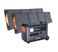 Estación de energía portátil OSCAL PM3600+2*PM200, Batería de respaldo doméstica LFP 3600Wh, Carga completa 1.2H, Generador solar para camping, autocaravana, con 2 paneles solares 200W