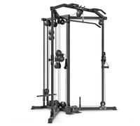 Estación de entrenamiento con pesas libres con poleas superior e inferior