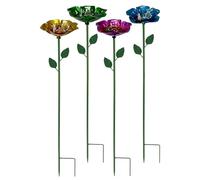 Estación de Hidratación para Abejas Con Estaca de Metal | Set de 4 Piezas para Jardín Juego de 4 Piezas, Fuente para Mariposas y Abejas, para Sendero, Jardín, Patio, Balcón, Entrada