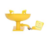 Estación de Lavado de Ojos, Flujo de Agua Estable, Cubierta Reversible a Prueba de Polvo, Lavaojos de Emergencia, Cabezales de Pulverización Dobles, Manija de Empuje Visible para