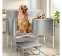 EstacióN De Lavado para Perro, BañEra De 1200 X 600 X 900 Mm con Escalera De Almacenamiento, Grifo Y Ducha para Mascotas De Varios TamañOs, Puerta Izquierda(120 * 70 * 90)
