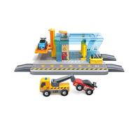 Hape Estación de lavado de coches y taller, juguete interactivo para niños