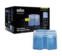 Estación de limpieza Braun ShaverCare 3 en 1 con cartuchos de limpieza 10 veces mejor que el agua, fragancia cítrica para limpieza higiénica para eliminar partículas de pelo y piel, paquete de 12