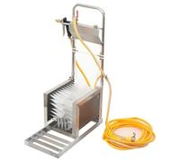 Estación de limpieza de botas, cepillo raspador de zapatos de acero inoxidable con pistola de pulverización de agua para eliminación de barro, uso al aire libre, granja, jardín, ganado