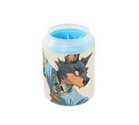 Estación de limpieza de patas de barro reutilizable para perros de Kung Fu de dibujos animados, cepillo de silicona suave, suministros y accesorios para perros y gatos de razas pequeñas, medianas y