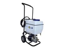 Estación de llenado solar térmica, estación de lavado y llenado para agua, mezclas de agua-glicol y líquidos de limpieza para sistemas solares y para el uso en sistemas de calefacción