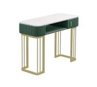 Estación de mesa de manicura con almacenamiento, soporte de metal profesional Nail Tech Spa para salón y oficina, diseño moderno