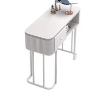 Estación de mesa de manicura con cajones y parte superior de cristal, estación de trabajo compacta multifuncional para salón de belleza para diseño de uñas