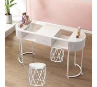 Estación de Mesa de manicura Elegante Funcional, Nail Tech Nail Salón de Belleza SPA Nail, Profesional Moderno Artista de Madera Hand Nail Desk Workwith Drawers and Ope