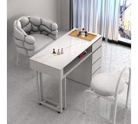 Estación de Mesa de manicura Escritorio técnico de uñas de Madera, Equipo de Estilista de uñas con cajones y Estante de Almacenamiento de 2 Capas Hogar Belleza Profesional Moderno Trabajo de