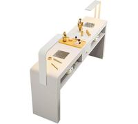 Estación de Mesa de manicura Profesional con colector de Polvo y lámpara LED SPA Nail Desk Workwith Cajones de Almacenamiento para Salones de Belleza 120X40X78Cm