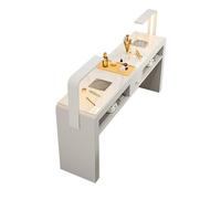 Estación de Mesa de manicura Salón de Belleza de uñas Profesional Trabaja con colector de Polvo eléctrico y luz LED Moderno con gabinete de cajones para Nail Tech Maquillaje de Madera Vestir