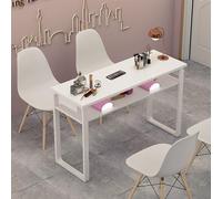 Estación de Mesa de manicura Salón de SPA Profesional, Escritorio de Madera Maciza, Almacenamiento de Doble Capa, Clavo para técnico (60X40X70Cm)