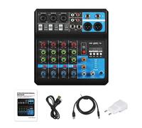 Estación de mezcla de sonido, pequeña consola de sonido de 5 canales, conexión USB Bluetooth, tarjeta de sonido en vivo para grabación de DJ y edición de estudio