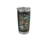 Estación de policía City Playmat Dad Back Kids Vaso térmico de acero inoxidable de doble pared