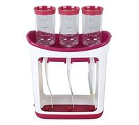 Estación de Prensa para Papillas, 3 Dispensadores Semi Sólido | Envasadora de Puré de Fruta Casera de Grado Alimenticio, 10 Bolsas de Almacenamiento para Refrigerador, Kit para Padres