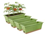 Estación de propagación de plantas, maceta rectangular reutilizable de 4 piezas, contenedor de maceta largo, juego de macetas de jardinería duraderas | Solución De Cultivo De Interior Para Lech