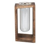 Estación de Propagación de Plantas, Tubo de Ensayo de Vidrio, Terrario Multiusos, Tapa de Capullo de Flor, Escritorio Hecho a Mano para Plantas Hidropónicas, Soporte de Madera