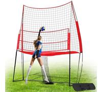 Estación de red de entrenamiento de voleibol, ajustable para pinchar y bloquear, configuración portátil para práctica en interiores y exteriores