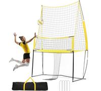 Estación de red de entrenamiento de voleibol, equipo ajustable para pinchar y bloquear, configuración portátil para práctica en interiores y exteriores